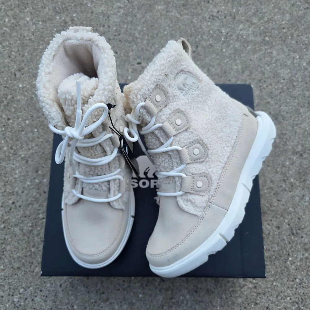 Sorel Explorer Insulated  Cream Winter Boots Women Size 5 - Picture 4 of 14